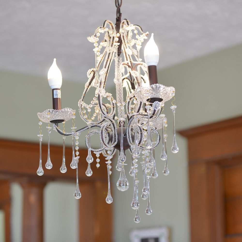 The crystal chandelier