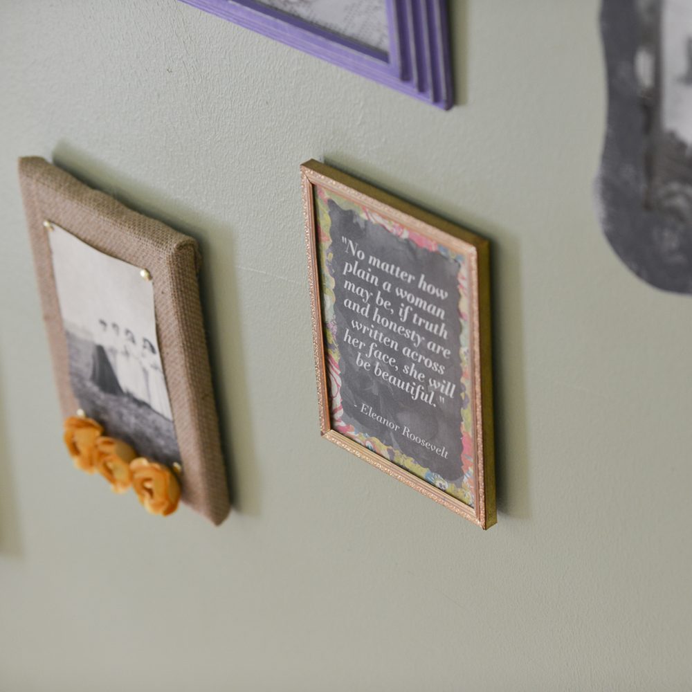 “You are beautiful” — a framed note on the wall